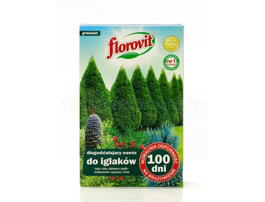 Удобрение Флоровит длительного действия для хвойных 100 дней  1кг, коробка